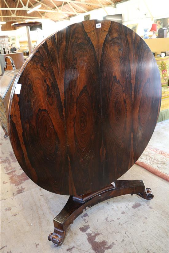Victorian rosewood circular dining table